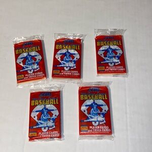 Score Five Unopened Vintage Packs Of 1988 Baseball Cards